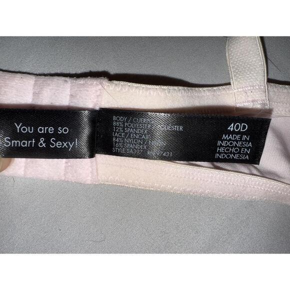 Smart & Sexy Pink and Black Lace Push-Up Bra 40D - Picture 4 of 9